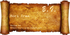 Bori Irma névjegykártya